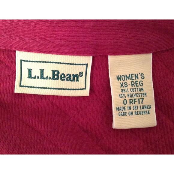 Vtg LL Bean Jacket Wn XS Red Full Zip Quilted Pocket Cozy Preppy Academia Y2K - Picture 9 of 10